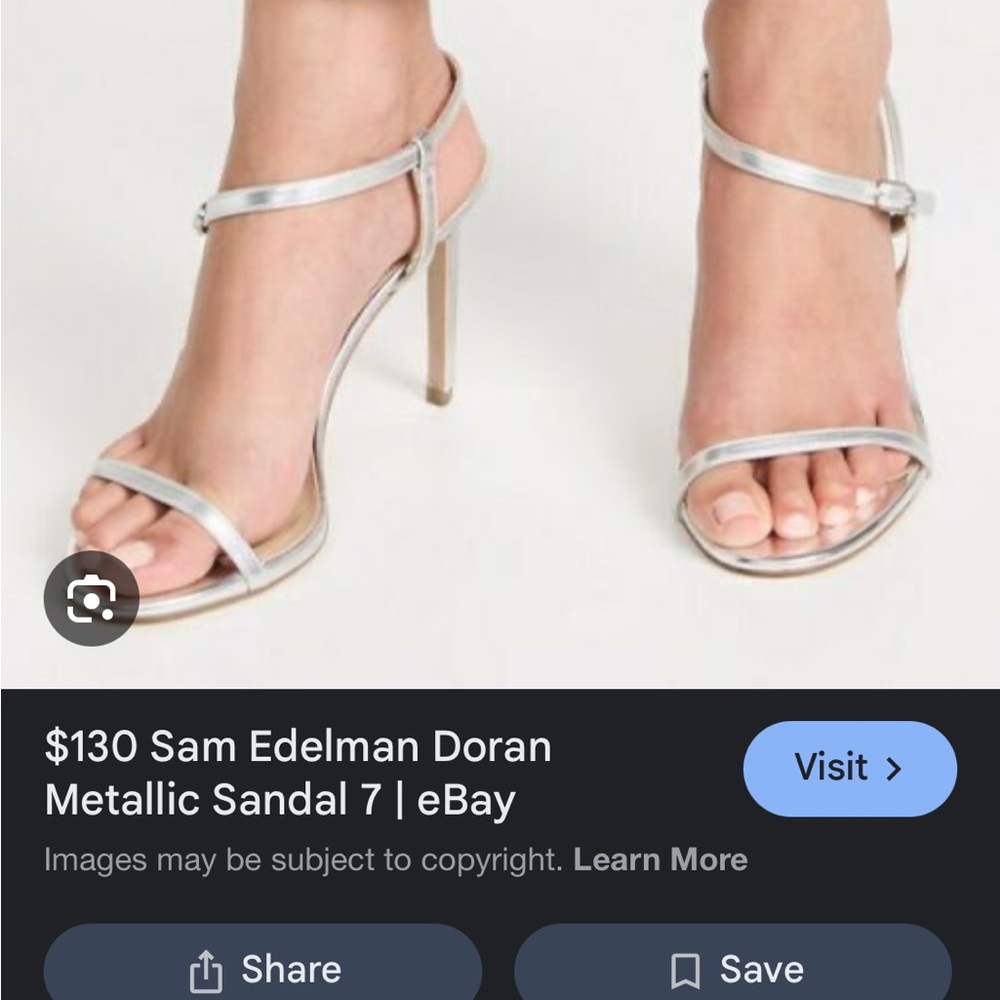 Sam Edelman Silver Strappy Heels - Picture 7 of 8
